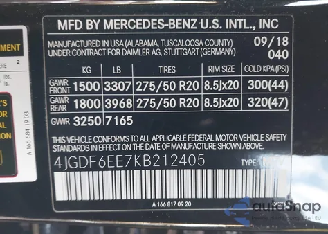 2019 Mercedes-Benz Gls 450 4Matic из США, поврежденный, VIN 4JGDF6EE7KB212405